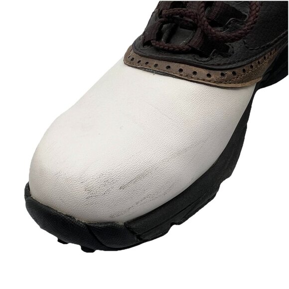 Footjoy Green Joys Size 7 M White Brown Saddle Oxford Leather Golf Shoes 45402 main image 12